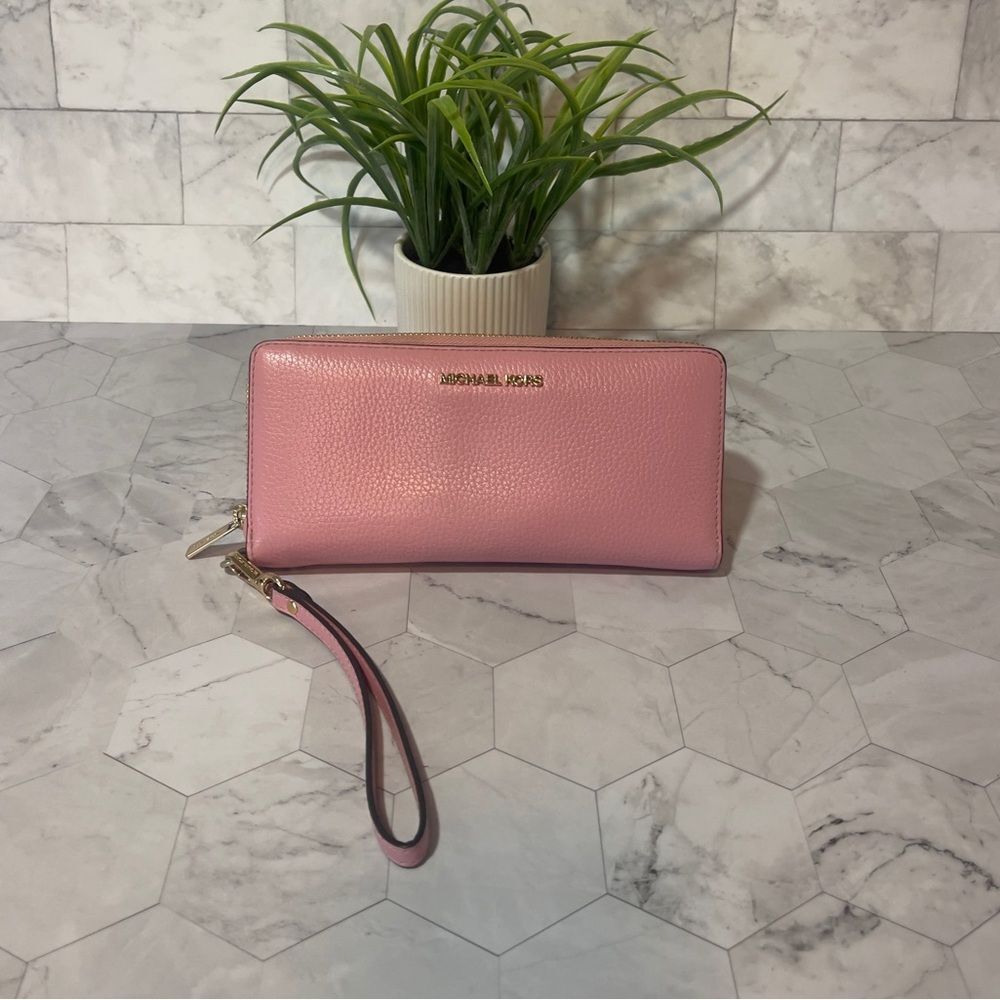 Michael Kors Continental Zip Wallet/Wristlet  Carnation